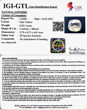 4.47 Ratti yellow sapphire with Govt Lab Certificate-(6771)